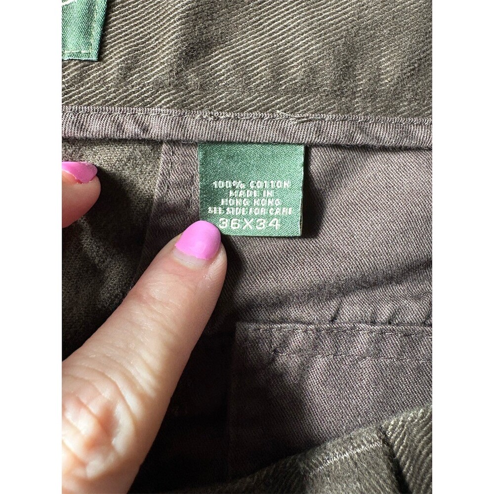 Eddie Bauer Chino Pants Mens 36x34 Dark Brown Relaxed Fit Straight Leg - Picture 10 of 10